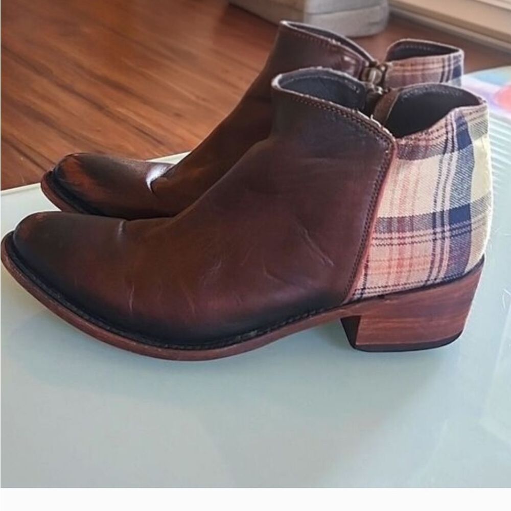 Liberty Black Sally Leather Ankle Boots Size 8 Western Boho Chic Coastal Cowgirl - Picture 2 of 11